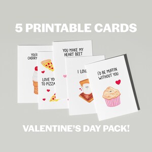 Printable Pack of 5 Valentine&#39;s Day Cards