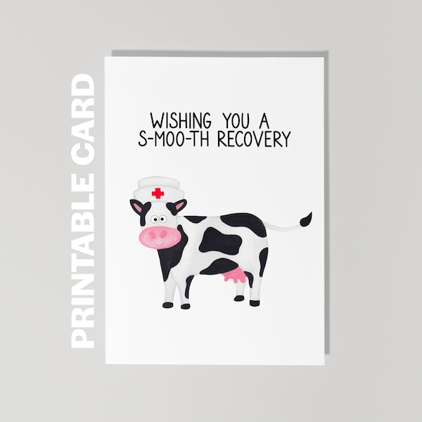 Get Well Soon Card, Highland Cow Greetings Card - UK