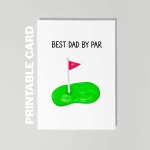 Carte imprimable de fête des pères, meilleur papa par, carte drôle de papa, carte de golf de fête des pères
