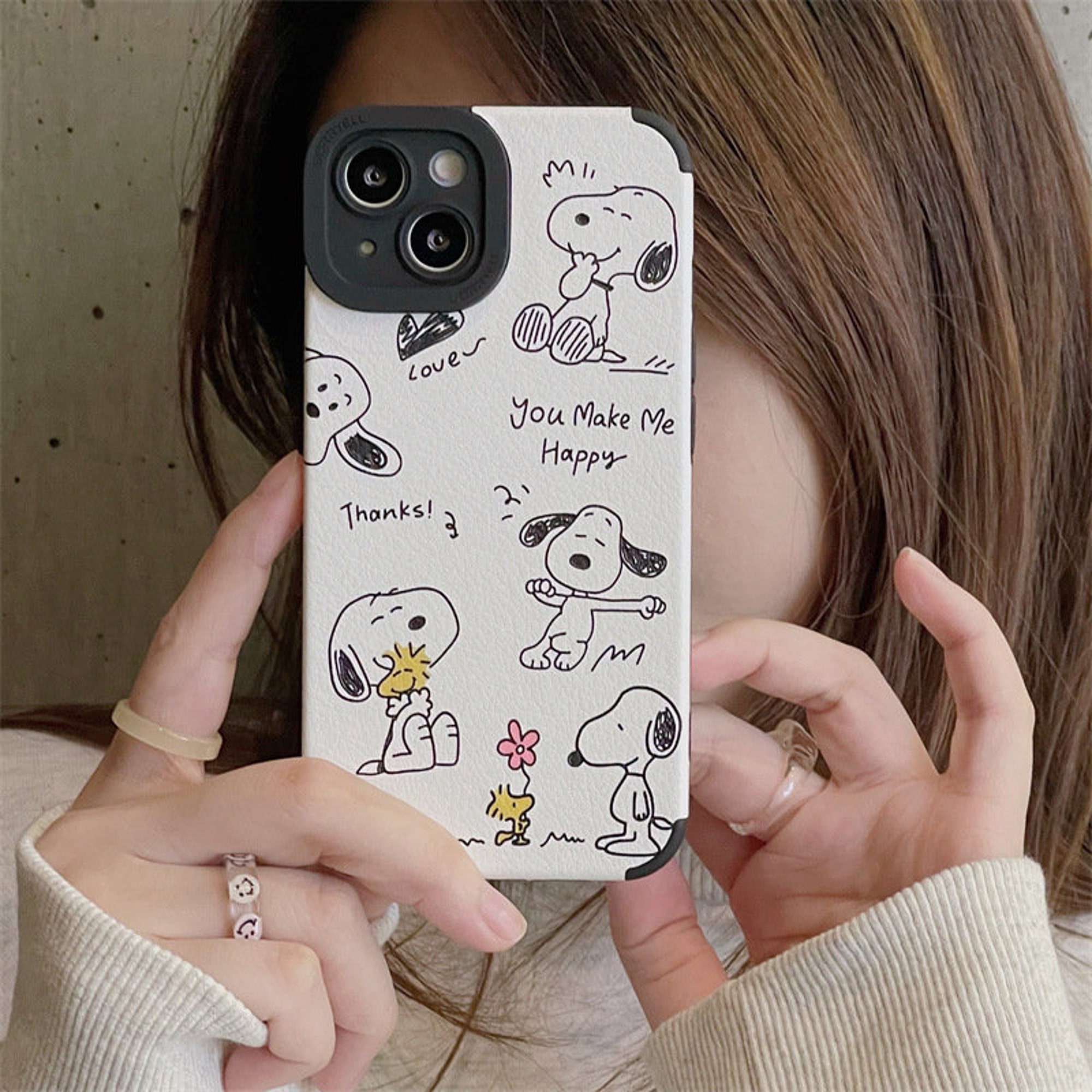 Discover You Make Me Happy Snoopy Family Phone Case For iPhone 11 12 13 mini pro max