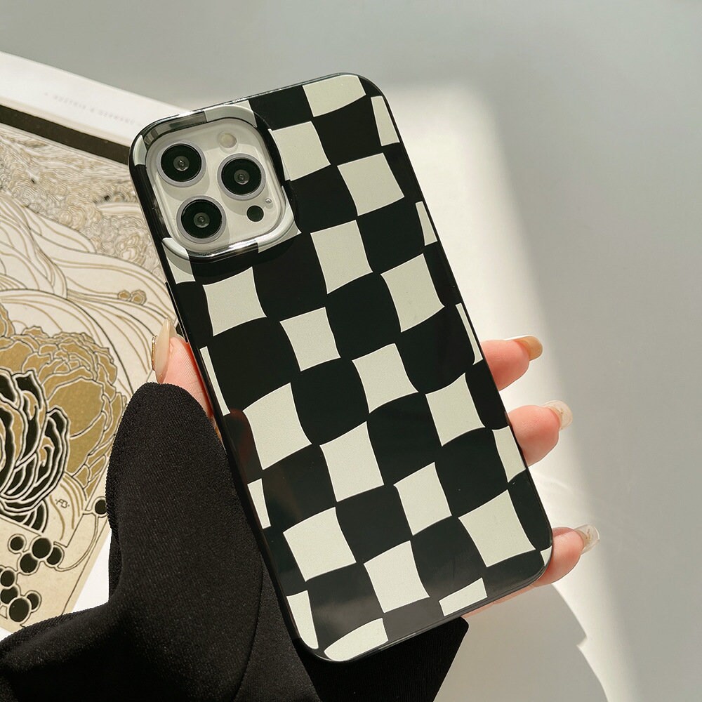 Fashion Black And White Grid Cool Girl Iphone 11 12 13 Mini Etsy Ireland