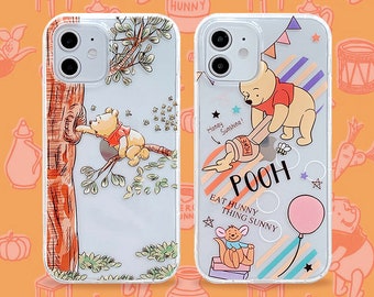 Cartoon Winnie the Pooh Climb Tree Cute Tigger Bear iphone 13 12 11 mini pro max case 7 8 SE plus x xs xr xsm case Christmas present