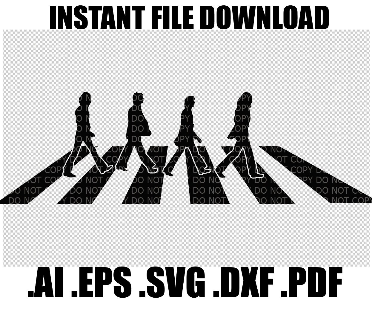 The Beatles Abbey Road Clip Art Svg Dxf Eps Pdf Ai Vector | Etsy