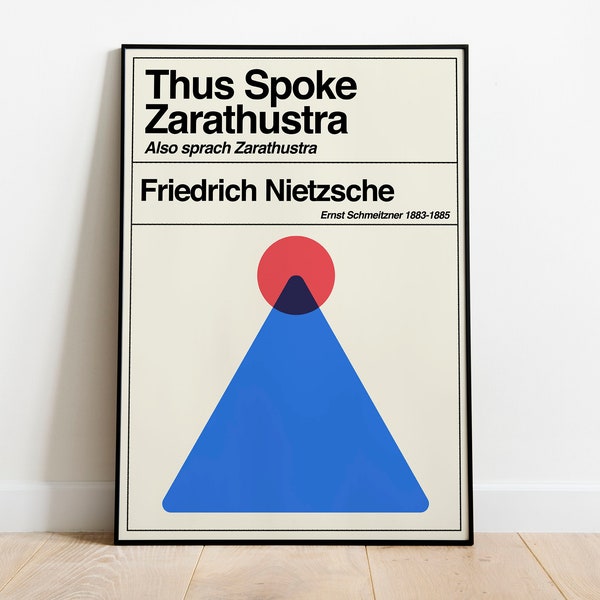 Thus Spoke Zarathustra | Friedrich Nietzsche | Philosophy Existentialism Book Print | Literary Gifts for Book Lovers | Minimal Book Poster