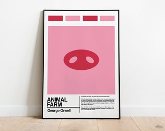 Animal Farm | George Orwell | Minimal Poster | Book Art Print | Literary Gifts for Book Lovers | Minimal Wall Art