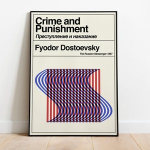 Crime and Punishment | Fyodor Dostoevsky | Philosophy Classic Literature Book Print | Literary Gifts for Book Lovers | Minimal Book Poster