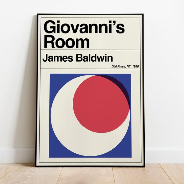 Giovanni's Room | James Baldwin | Literature Gift Book Print | Literary Gifts for Book Lovers | Minimal Book Poster