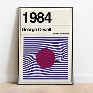 1984 | George Orwell | Dystopian Retro Vintage Book Art Print | Literary Gifts for Book Lovers | Minimal Book Poster