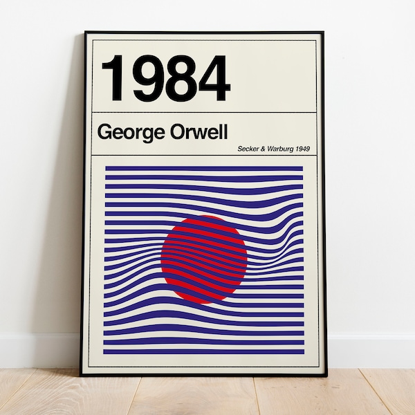 1984 | George Orwell | Dystopian Retro Vintage Book Art Print | Literary Gifts for Book Lovers | Minimal Book Poster