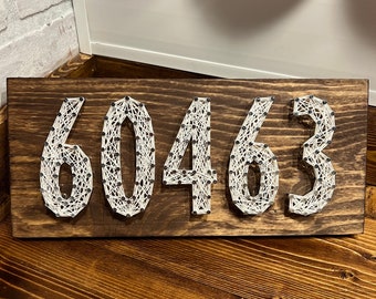 Housewarming gift! Customizable zip code string art.