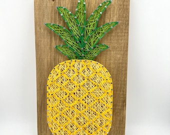 Pineapple String Art – Handmade Tropical Wall Décor – Rustic Fruit-Inspired Home Accent