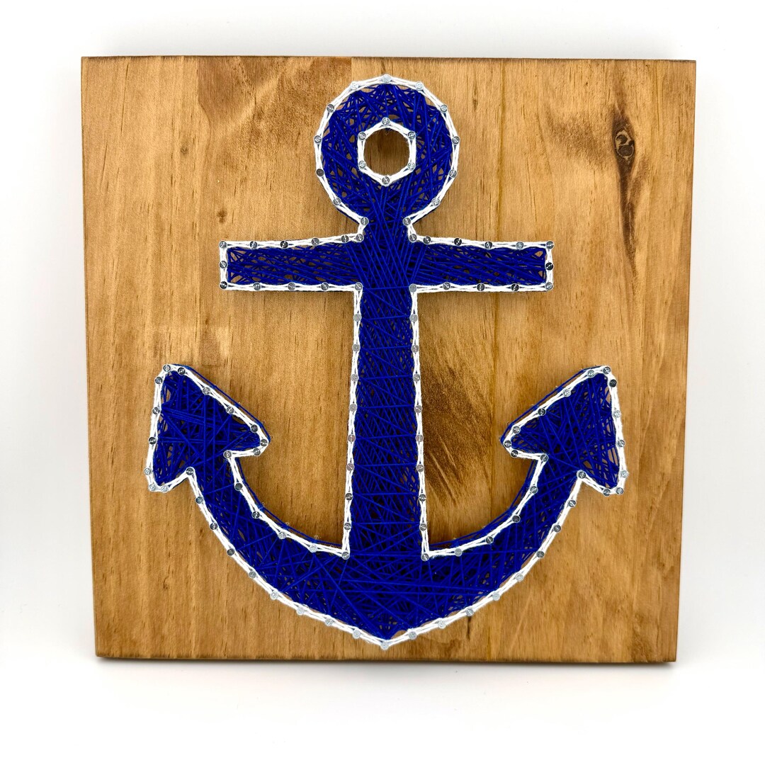 Nautical Anchor String Art | Coastal Beach House Decor (DIY Kit or ...