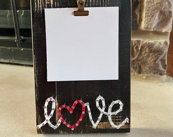 Rustic String Art Photo Frame | Reclaimed Wood, Farmhouse Decor