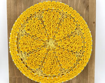 Citrus Slice String Art, Lemon Lime Orange Wall Decor (DIY Kit or Finished)
