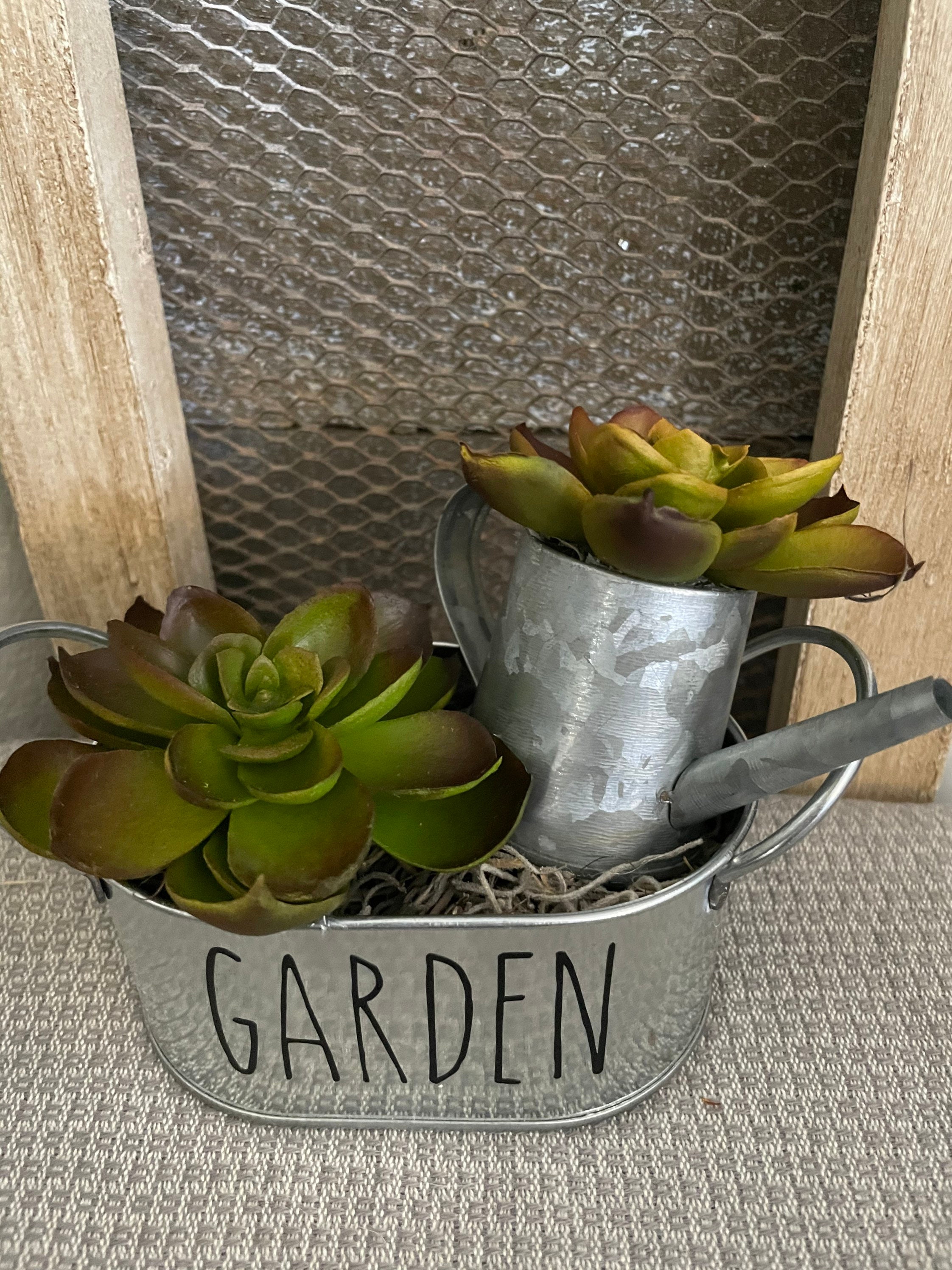 Miniatur-Garten-Wanne mit Sukkulenten tiered Tablett Dekor | Etsy