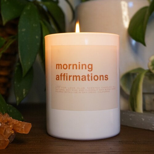 Morning Affirmations Custom Candles Self Care Candles read Etsy
