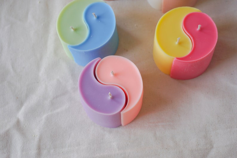 Yin Yang Candle Decorative Candles Aesthetic Home Decor Etsy