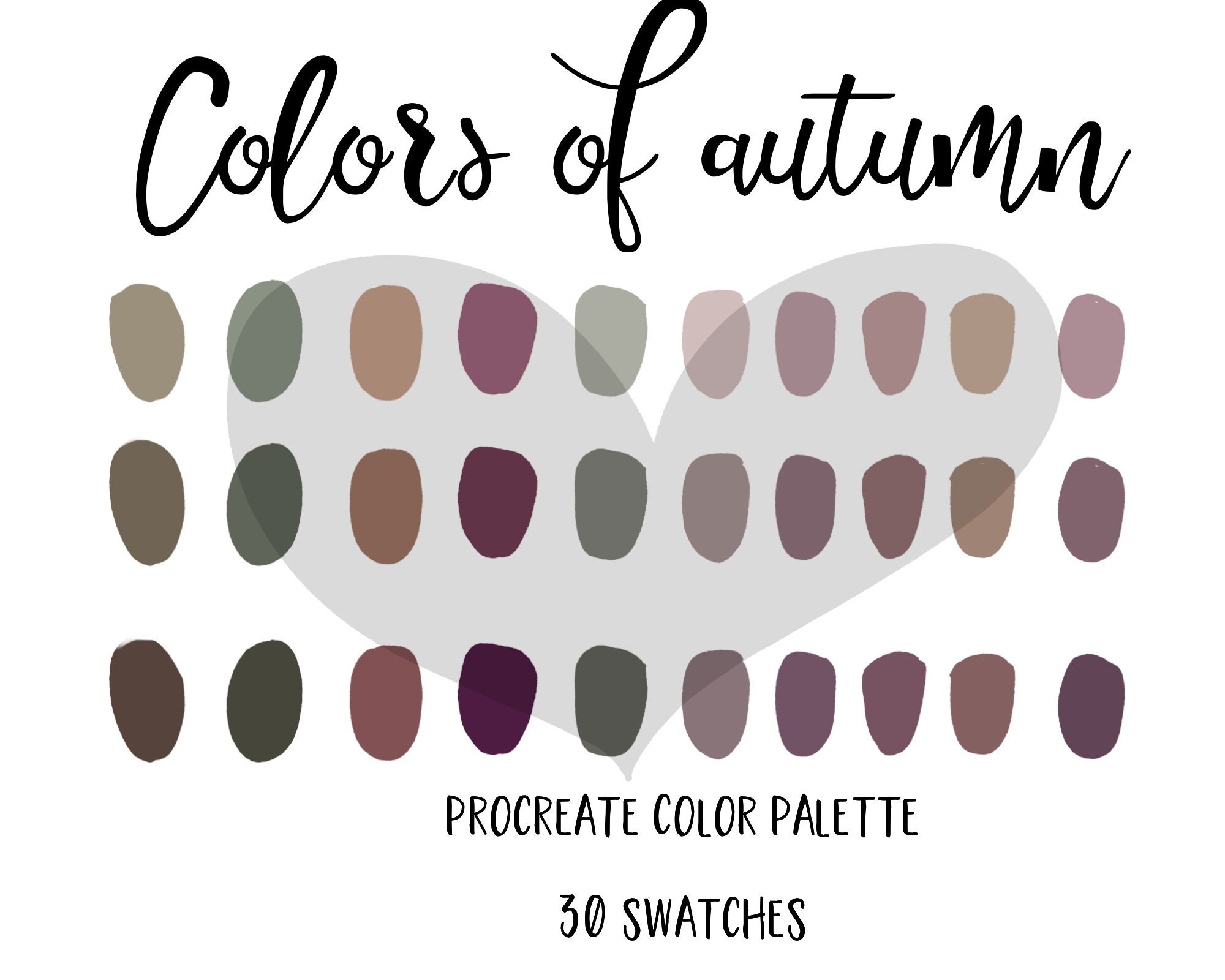 Colores de la paleta de colores Otoño Procreate / paleta | Etsy