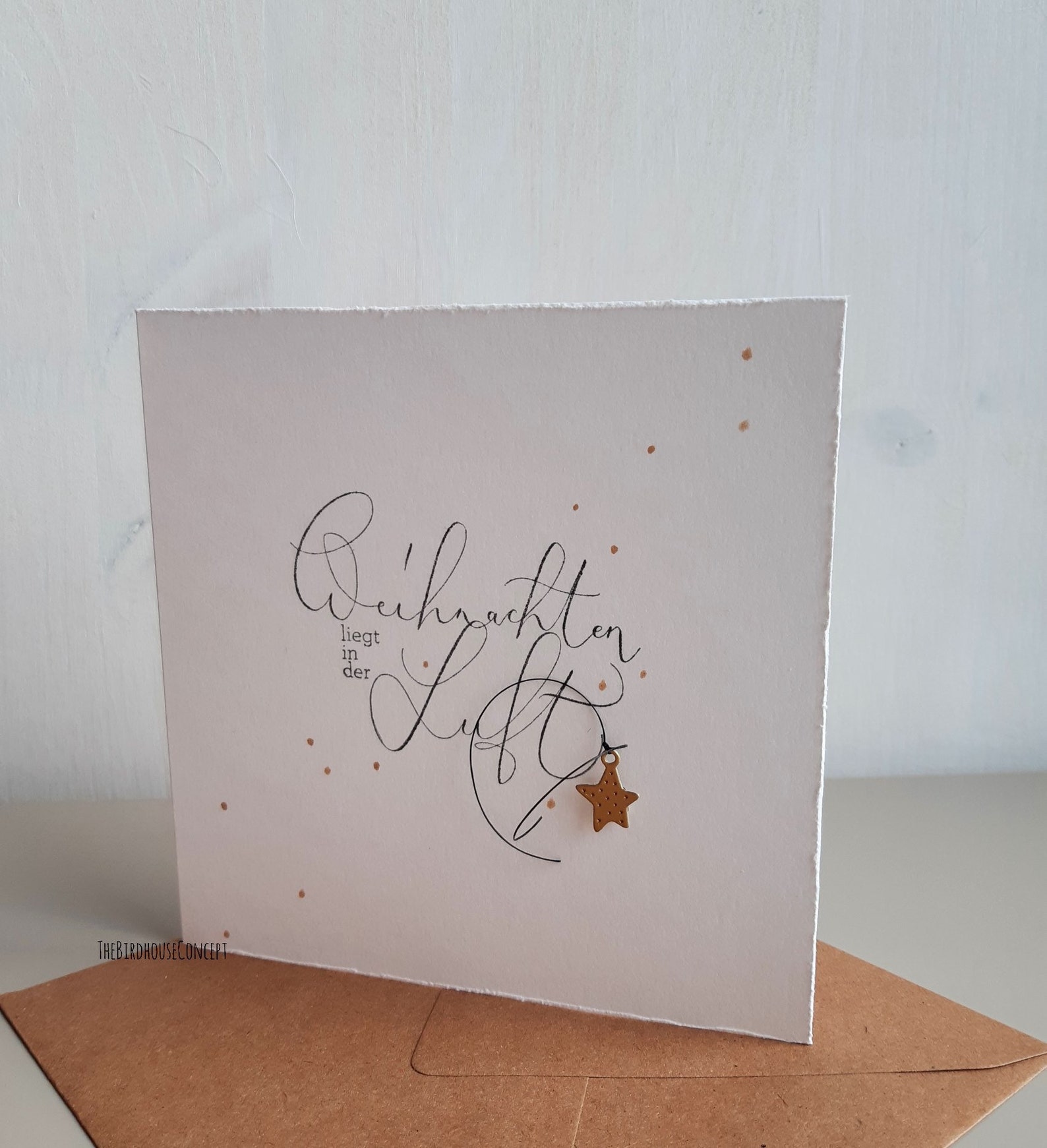 Weihnachtskarte Mit Rotkehlchen – Quadratisch, 145x145 Mm, 300 G/m² Mattes Papier, Inkl. Umschlag
