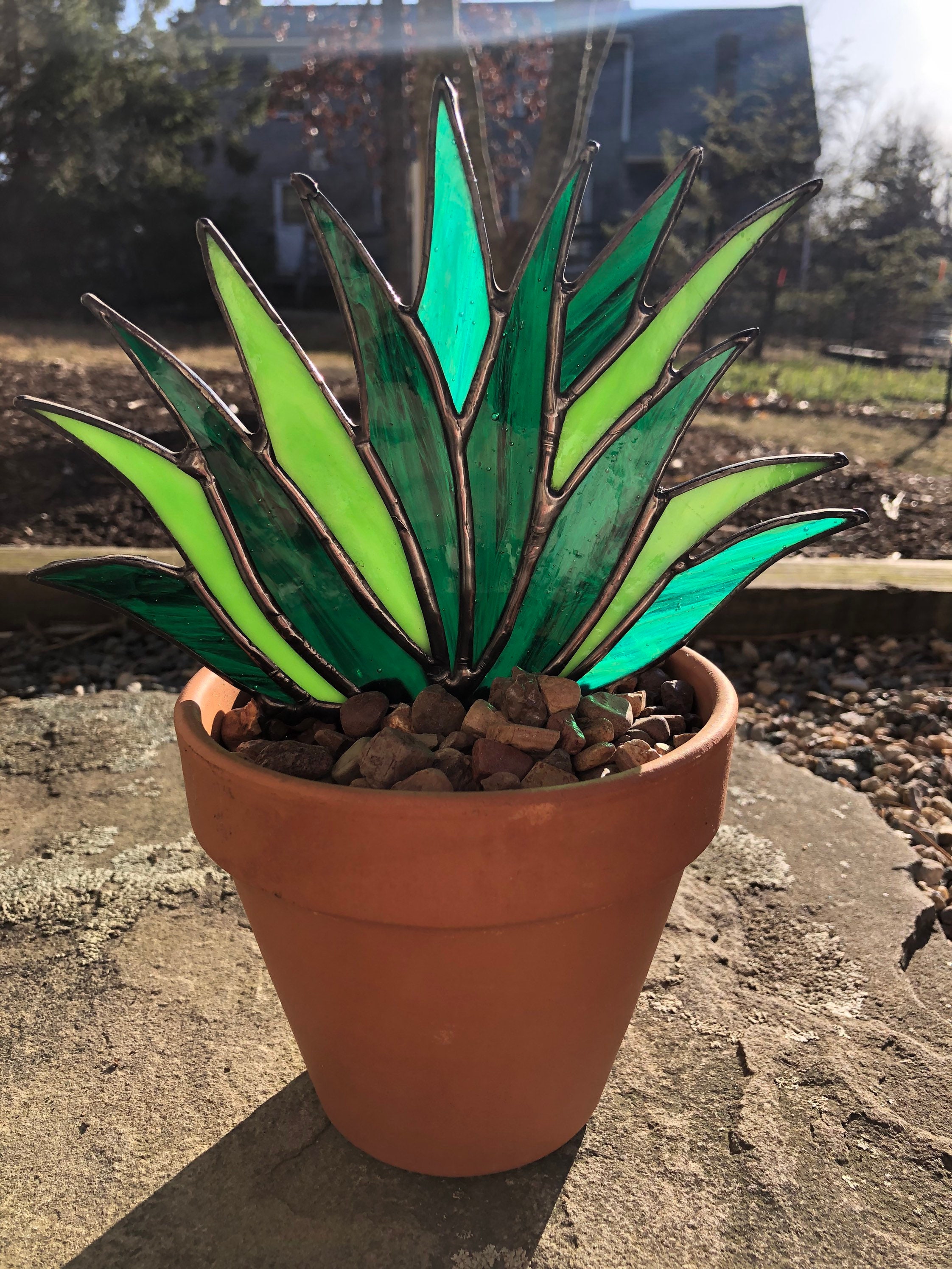 Stained Glass Aloe Succulent Suncatcher Etsy