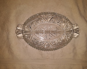 Vintage Anchor-Hocking 'Stars & Bars' Dividido Relish Dish