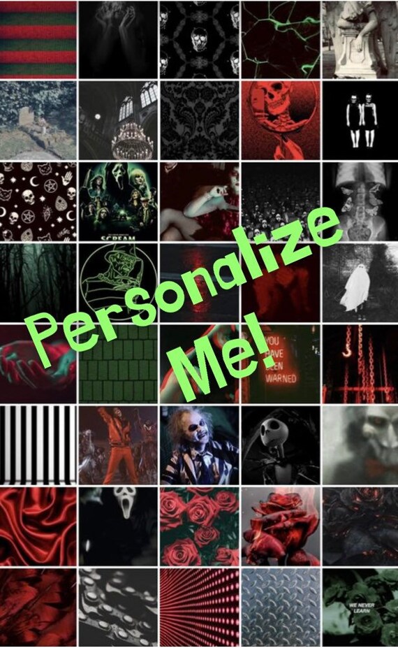 Horror Aesthetic Photo Wall Collage 50 Or 100 Pics Red Black Etsy Uk