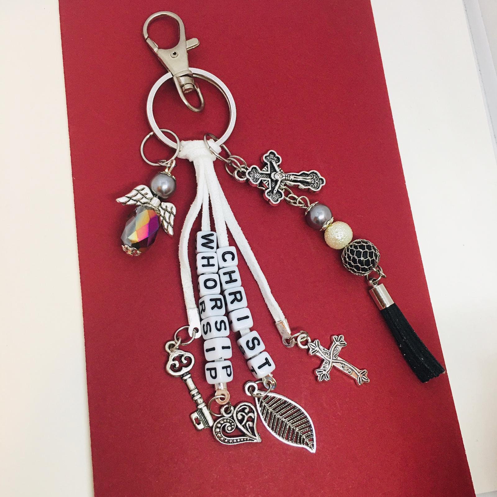 Christ Whorsip Religious Keychain Theme With Black Tassels Etsy UK