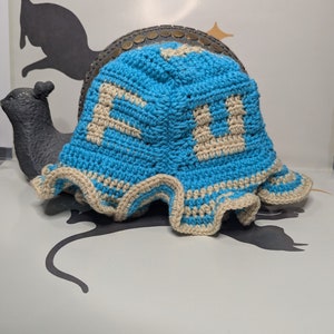 Crochet Bucket Hat - Fucket Blue Jersey