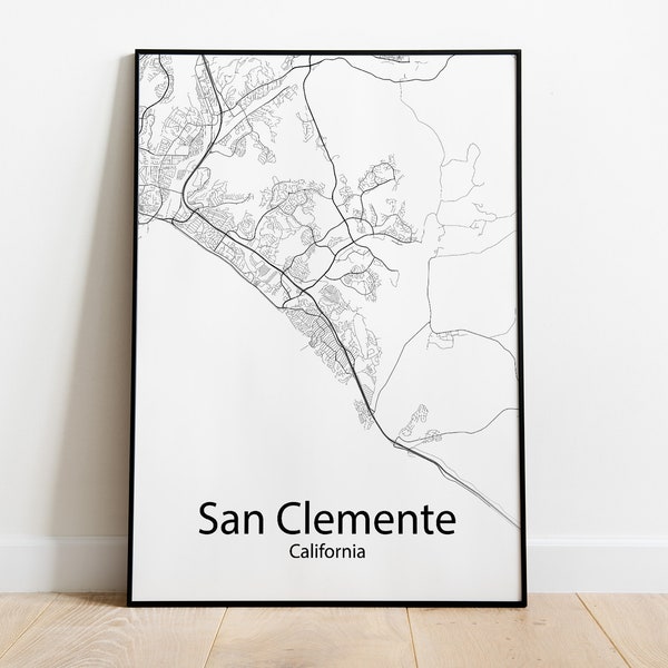 San Clemente California Minimalist Map Print - Minimalist Map of San Clemente California Poster - Wall Art Gift - Digital Download