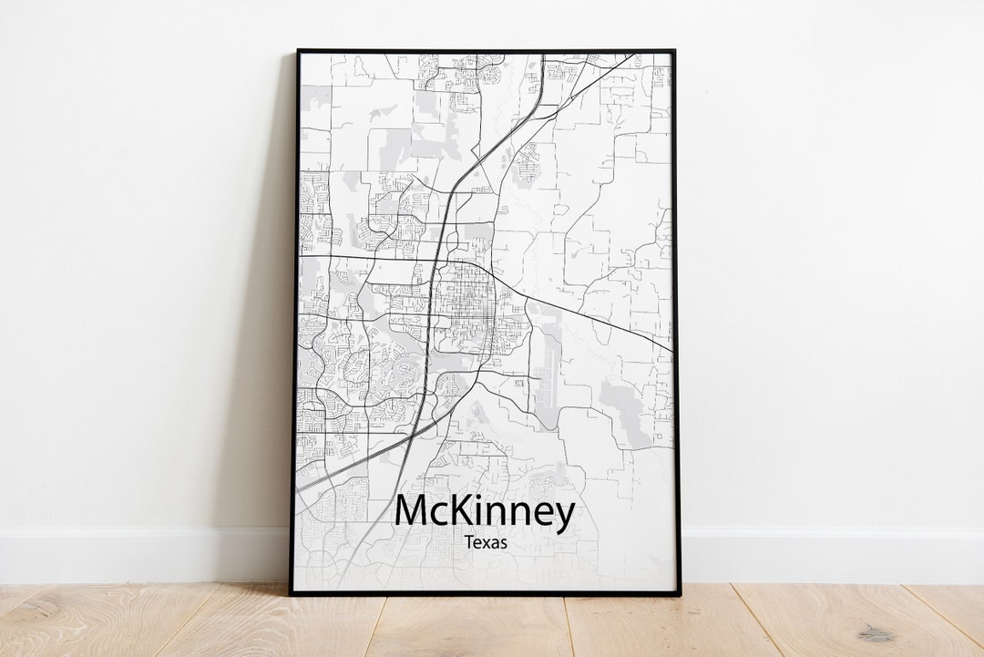 Mckinney Texas Minimalist Map Print Minimalist Map of Mckinney Texas Poster Wall Art Gift ...