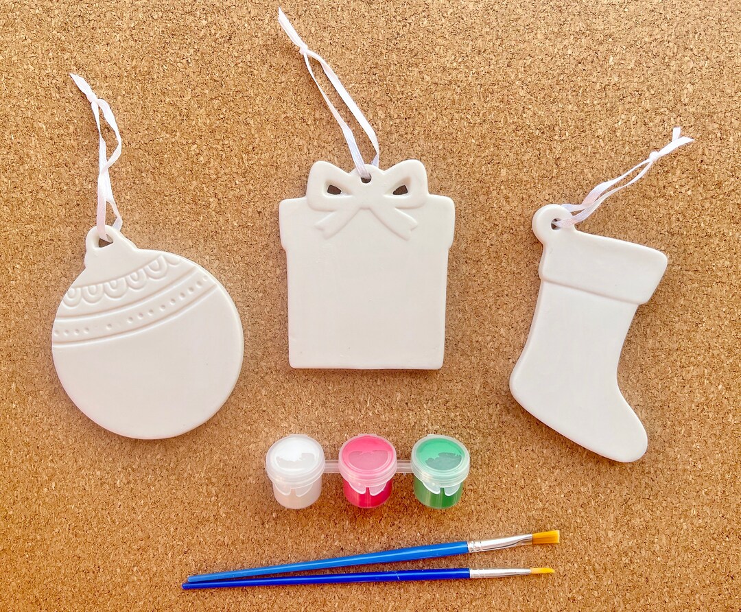 Ceramic Ornament Painting Kit, Christmas Ornaments Craft Kit. Etsy