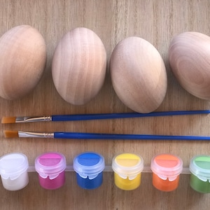 Kit de huevos de Pascua de madera, huevos de Pascua de madera pintados con bricolaje, kit de colorear de huevos de Pascua para niños, kit de colorear de huevos de Pascua para adultos.