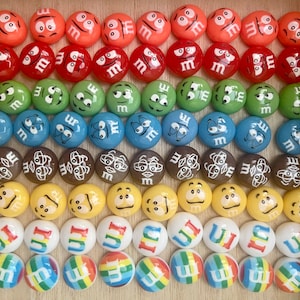 Miniature resin multicolor m&m candies flat back cabochons