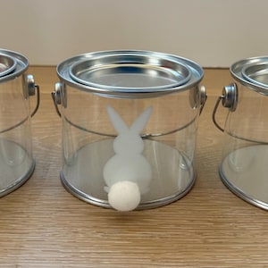 Easter Bunny Pail for Kids, Treat Bucket with Pom Pom Tail