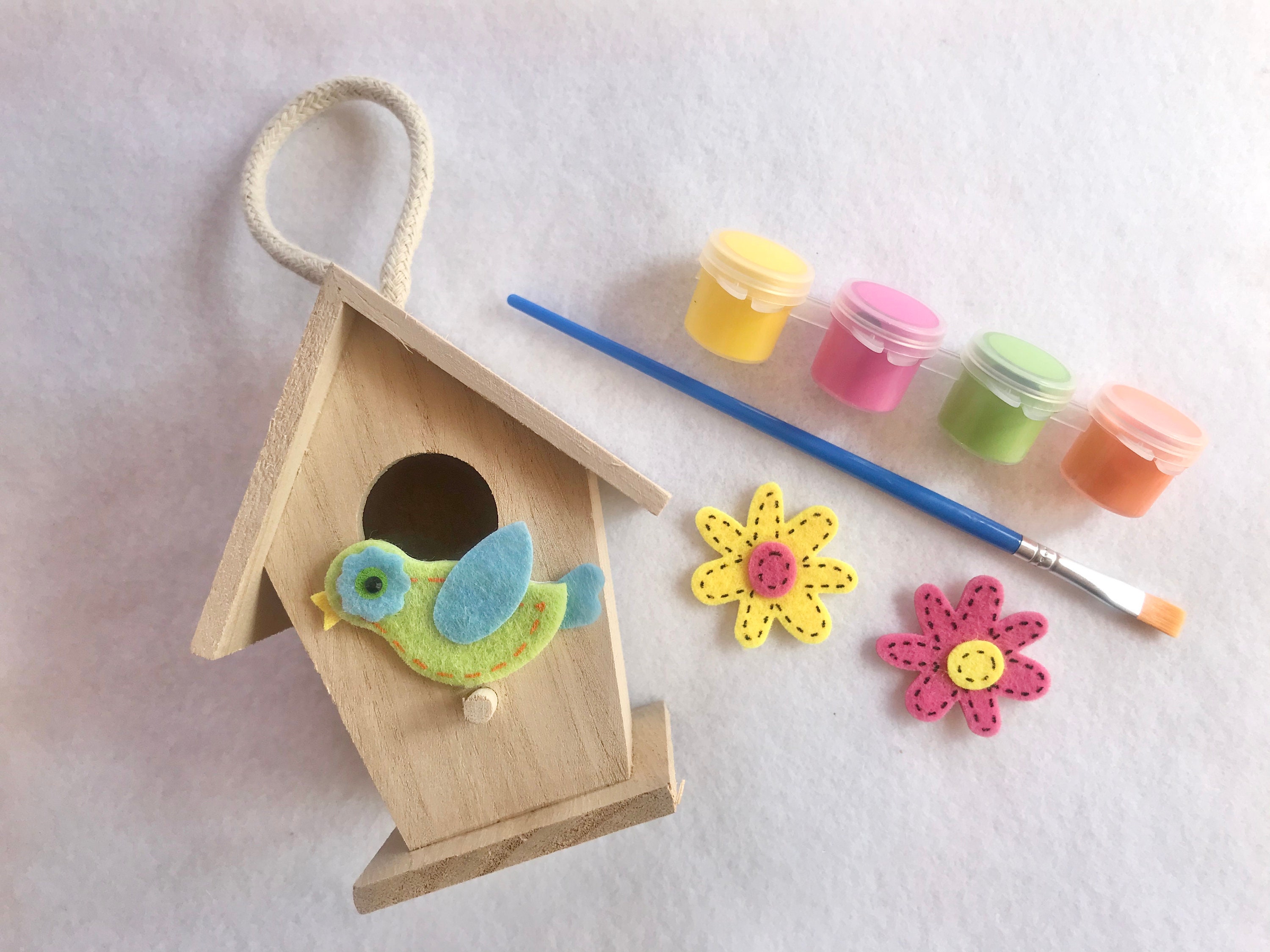 Kids Craft Kit, Bird House Painting Kit, Paint Kit for Kids, Mothers