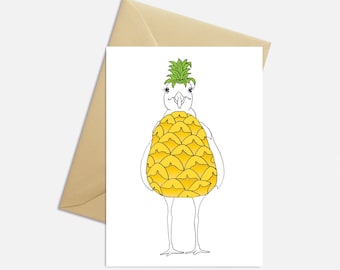 Pineapple Card, Cute Greeting Card, Card for Birthday, Card for Baby, First Birthday Card, 1st Birthday Card, Greeting Card Handmade, Baby