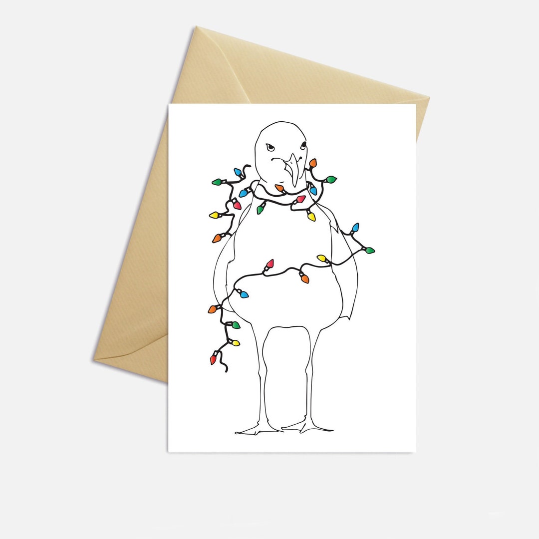Christmas Lights Card, Funny Holiday Card, Funny Christmas Card, Quirky