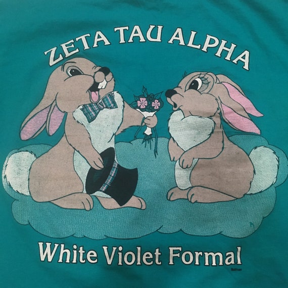 Vintage Tshirt 80s 1980s Single Stitch Zeta Tau Al