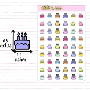 Planner Stickers - Icon - Cake - Birthday - Happy Birthday