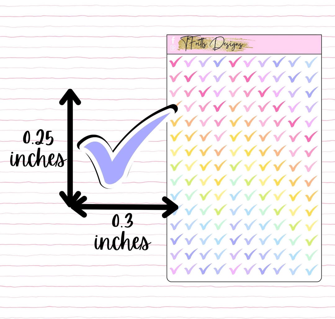 Planner Stickers - Icon - Checkmark - Done - Etsy