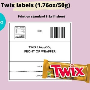 Blank Twix Wrapper Template,custom Diy Twix Label,personalized Party ...