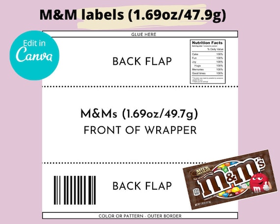 M&M Wrapper Template, Party Favors