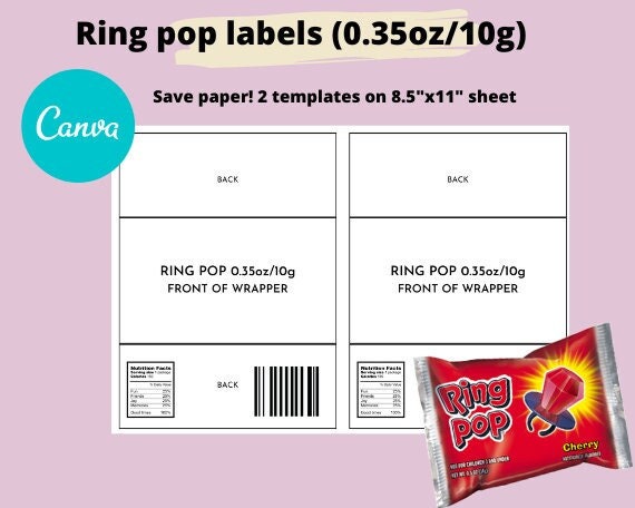 Personalized hot sale ring pops