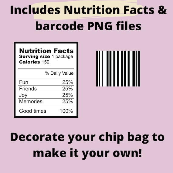 Chip Bag Templatechip Bag Personalizedblank Chip Bagchip