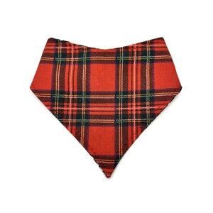 Plaid cat bandana, plaid pet bandana, pet scarf, red pet bandana, reversible pet bandana, cat bandana, dog bandana