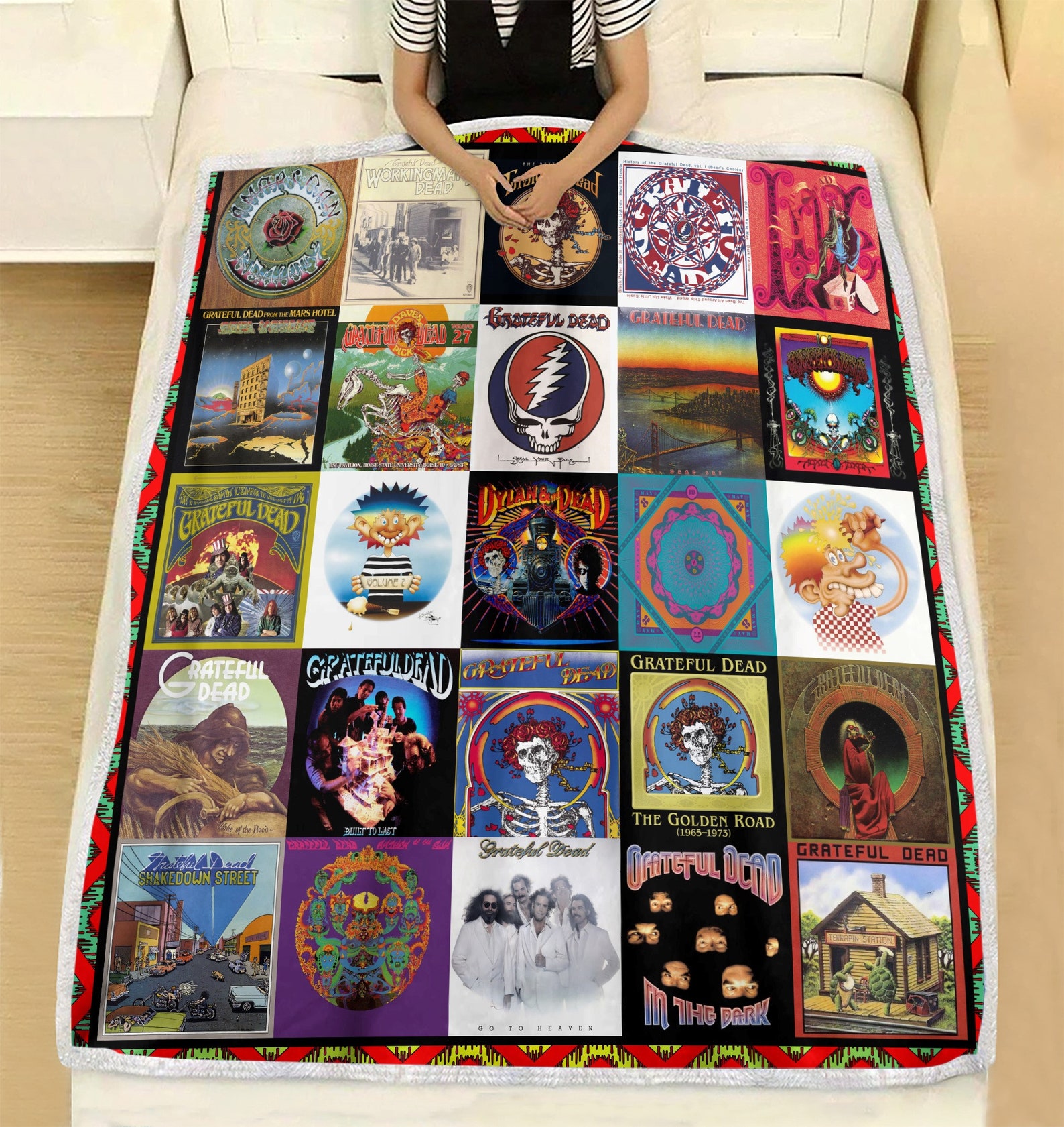 Grateful Dead Albums Cover Fleece Blanket Grateful Dead Rock Etsy