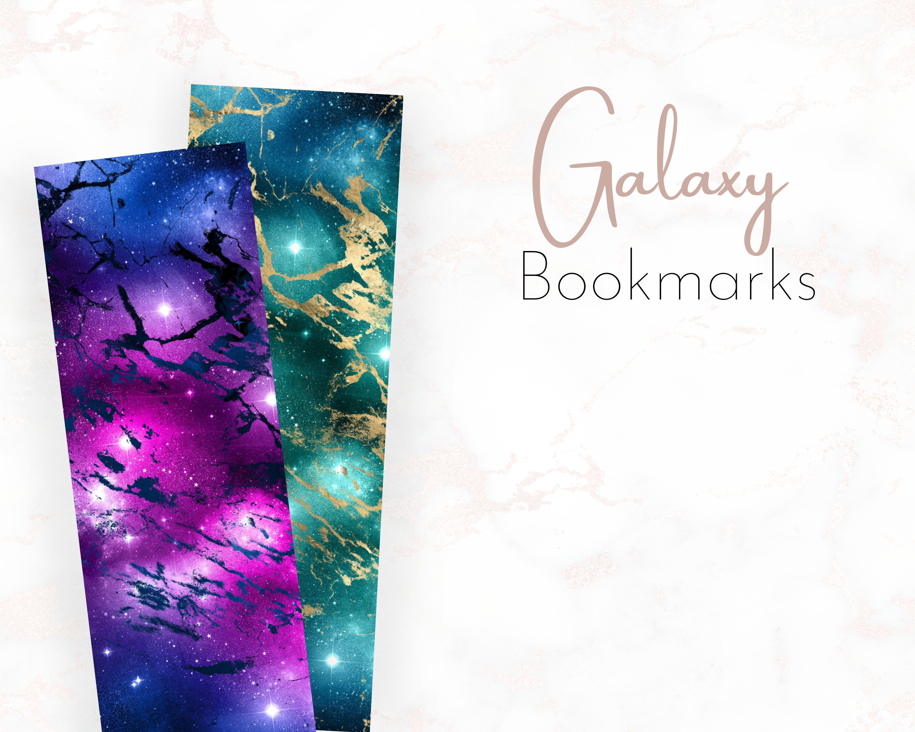 Galaxy Bookmarks Set of 5 Book Lover Gifts Under 10 | Etsy