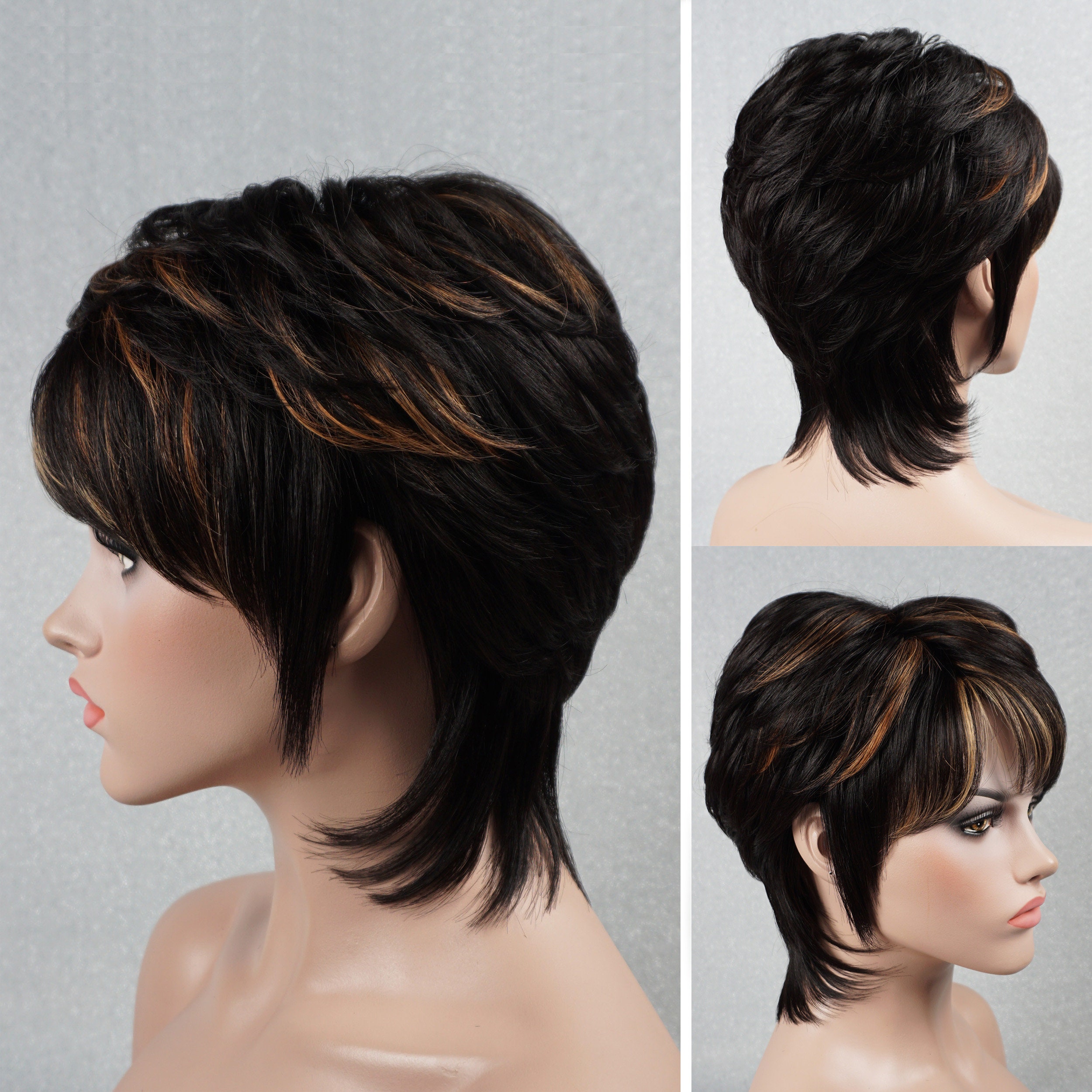 Image of Short shag with natural highlights