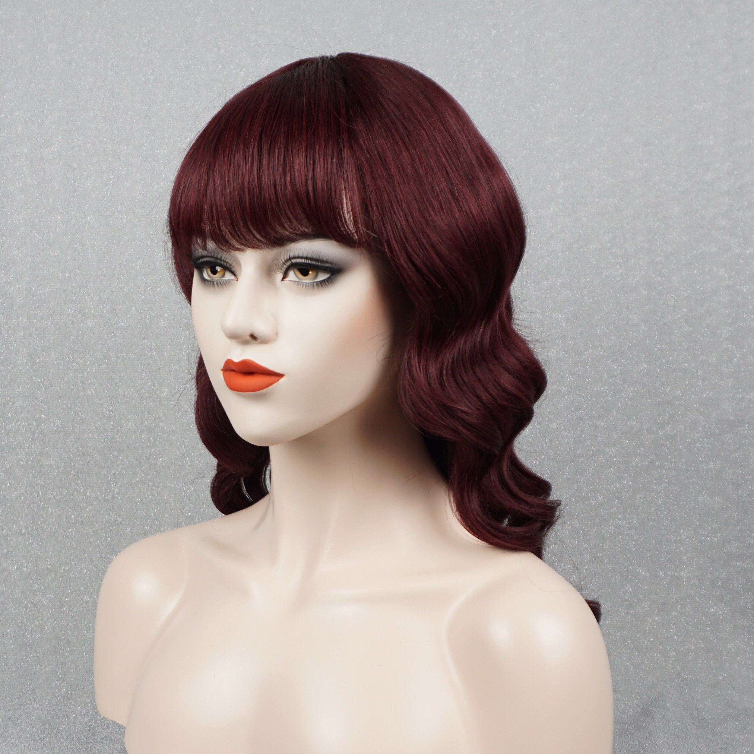 99j Burgundy Human Hair Wigs for White Women 20 inch Long Etsy