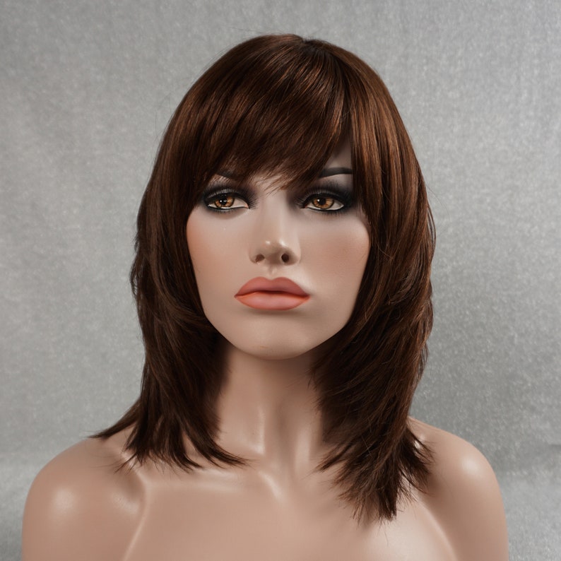 100 Real Human Hair Full Wig Cap 130 14 in Shag Wig With Etsy